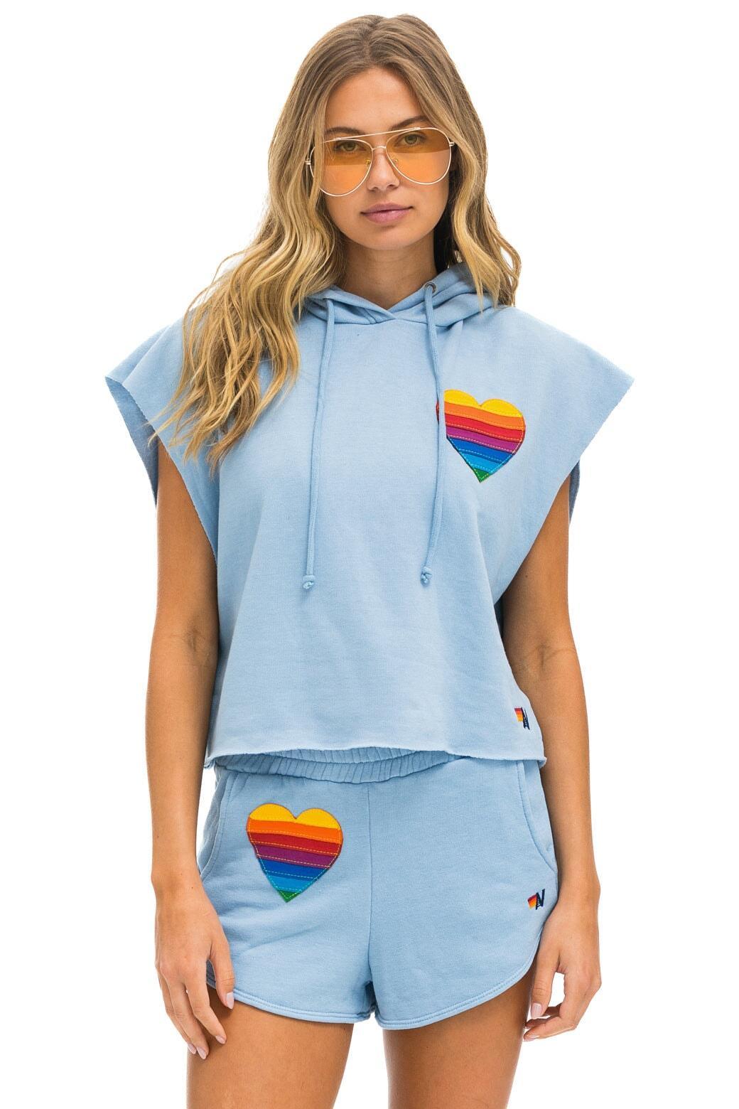 RAINBOW HEART STITCH LOUNGER SHORT - ICE Female Product Image