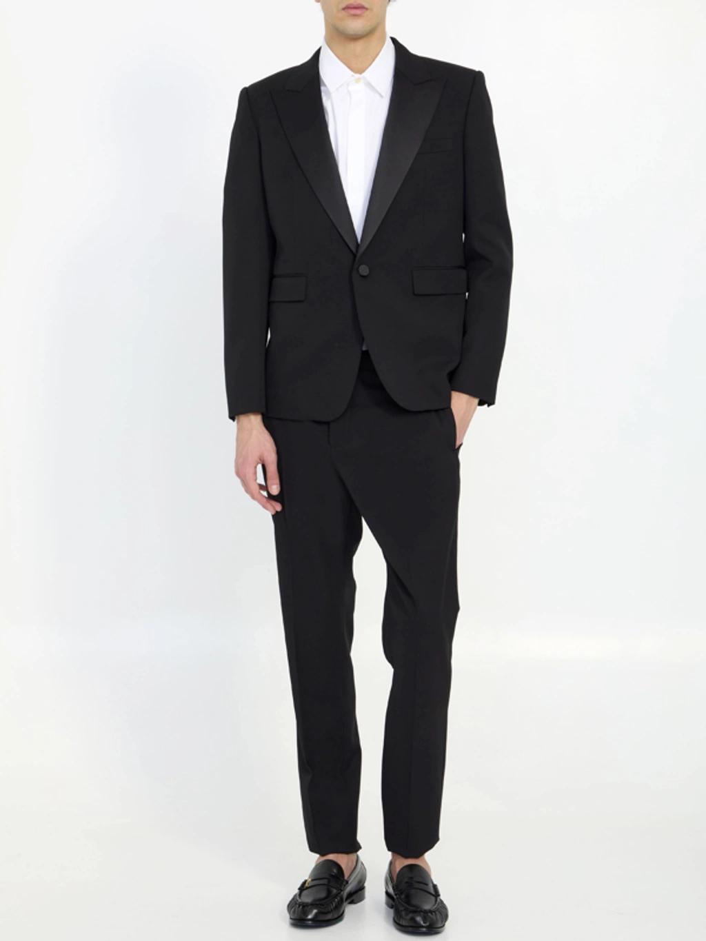 Men Single-breasted Tuxedo Jacket In Black Product Image