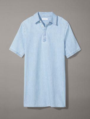 Chambray Mini Shirt Dress Product Image