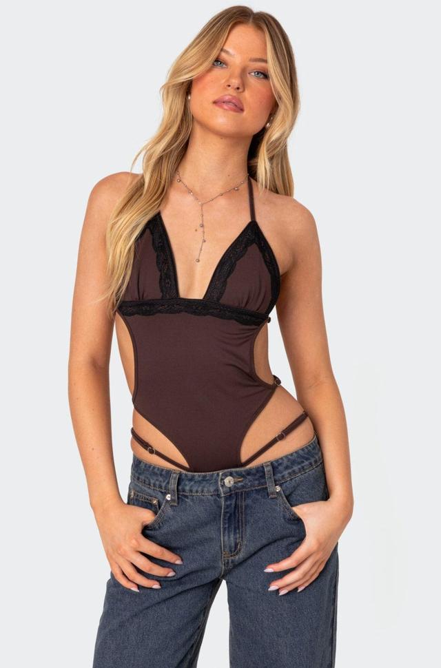 Strappy Lace Trim Bodysuit Product Image