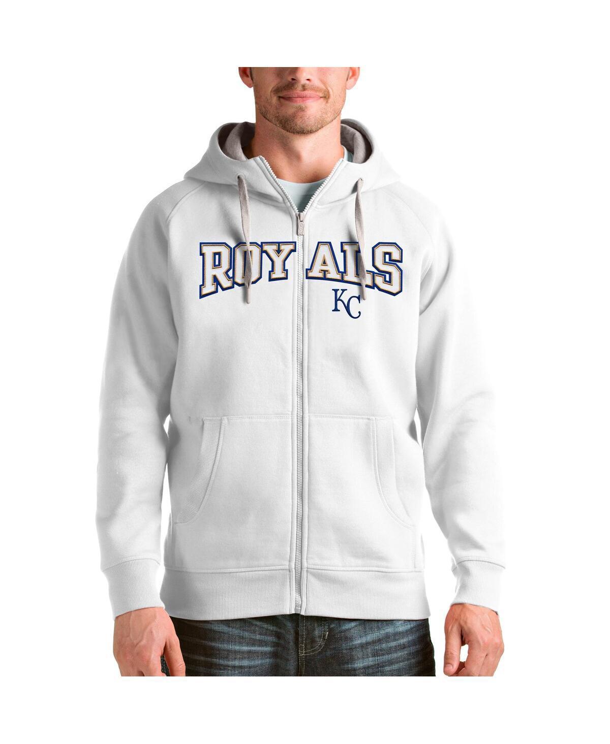 Antigua Mens White Kansas City Royals Team Logo Victory Full-Zip Hoodie Product Image