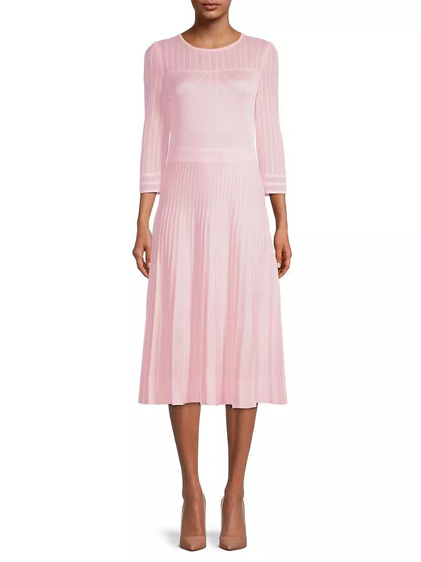 Pleated Knit Midi-Dress Product Image