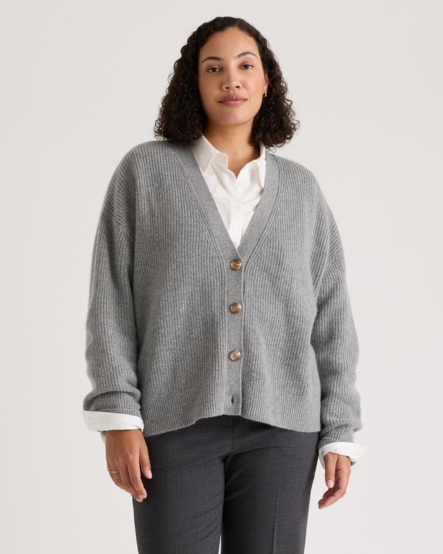 Mongolian Cashmere Fisherman Cropped Cardigan Sweater Product Image