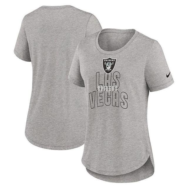 Womens Nike Heather Gray Las Vegas Raiders Fashion Tri-Blend T-Shirt Product Image