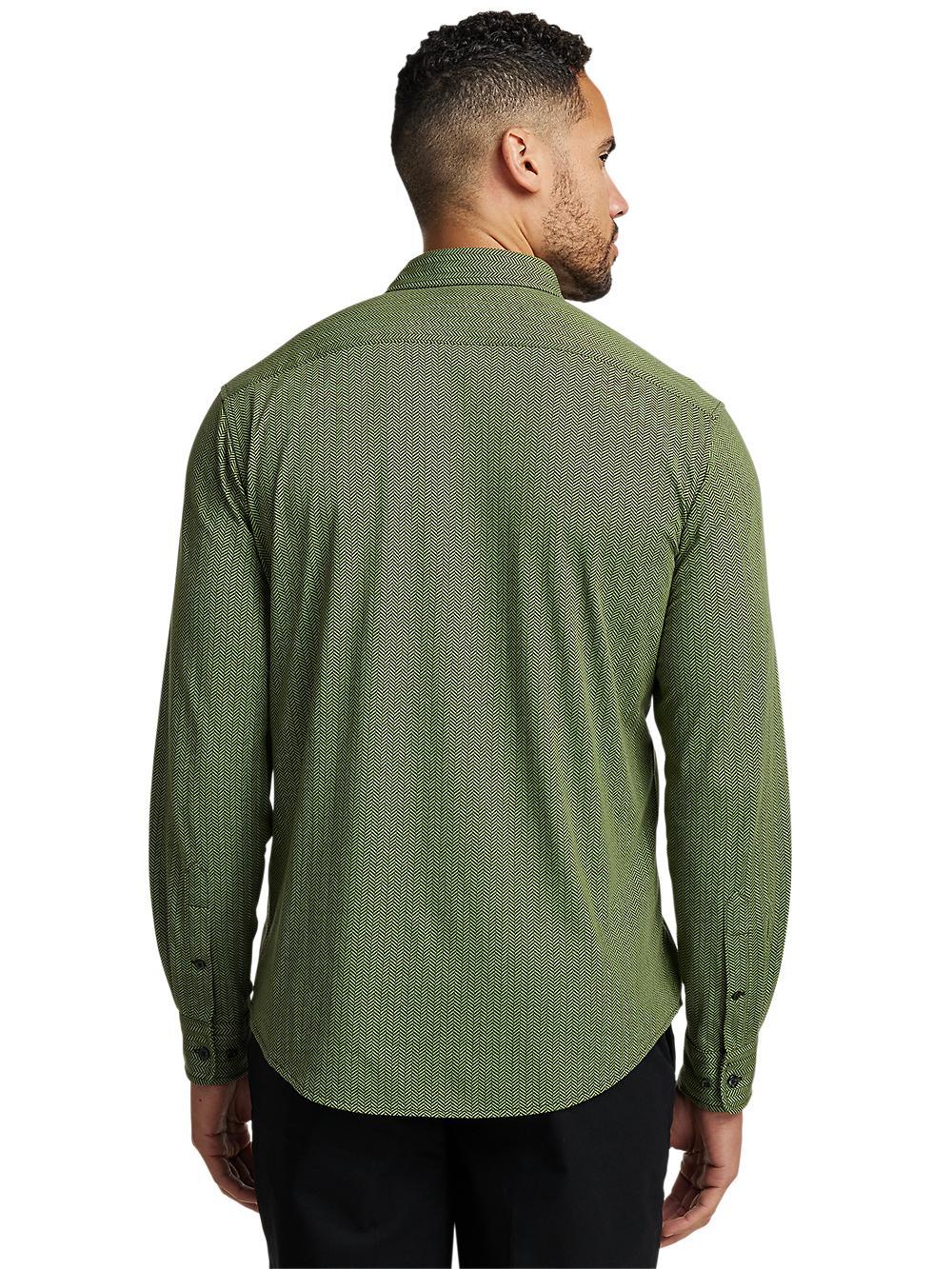 Cotton Button Front Polo - Green Product Image