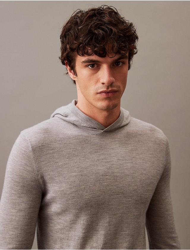 Calvin Klein Mens Cashmere Hoodie - Grey - XXL Product Image