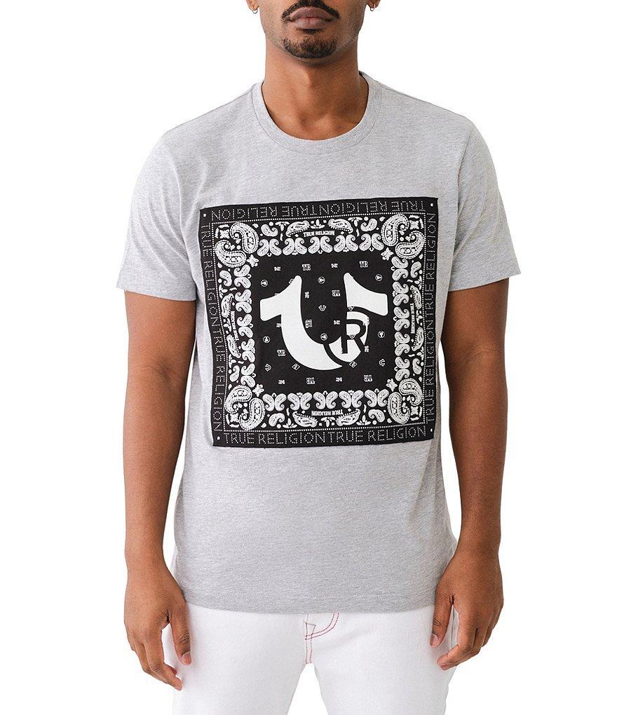 True Religion Short Sleeve Fray Twill Applique T-Shirt Product Image