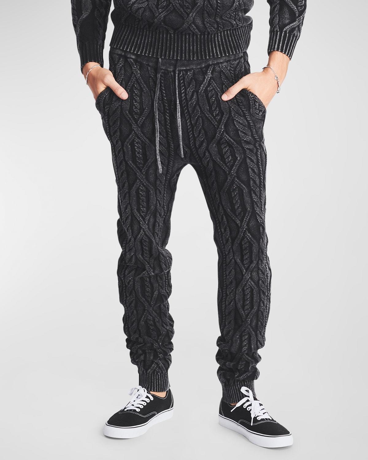 Mens Elijah Cable-Knit Joggers Product Image