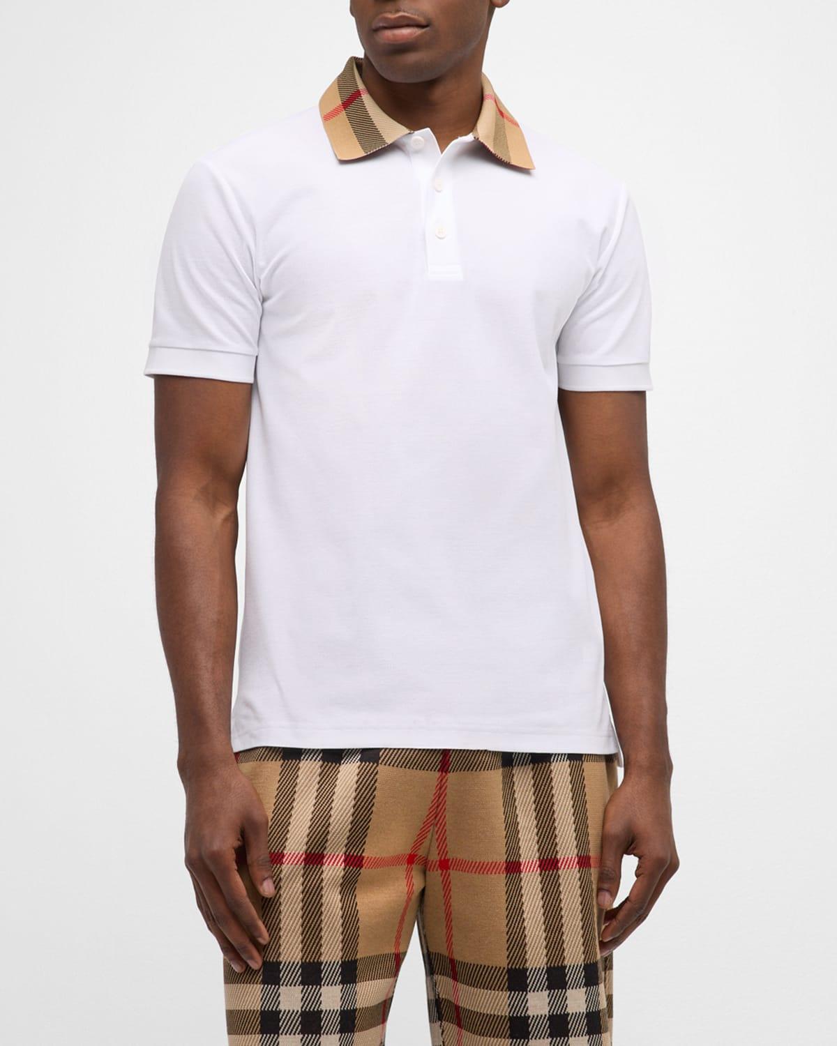 burberry Cody Check Collar Cotton Piqu Polo Product Image