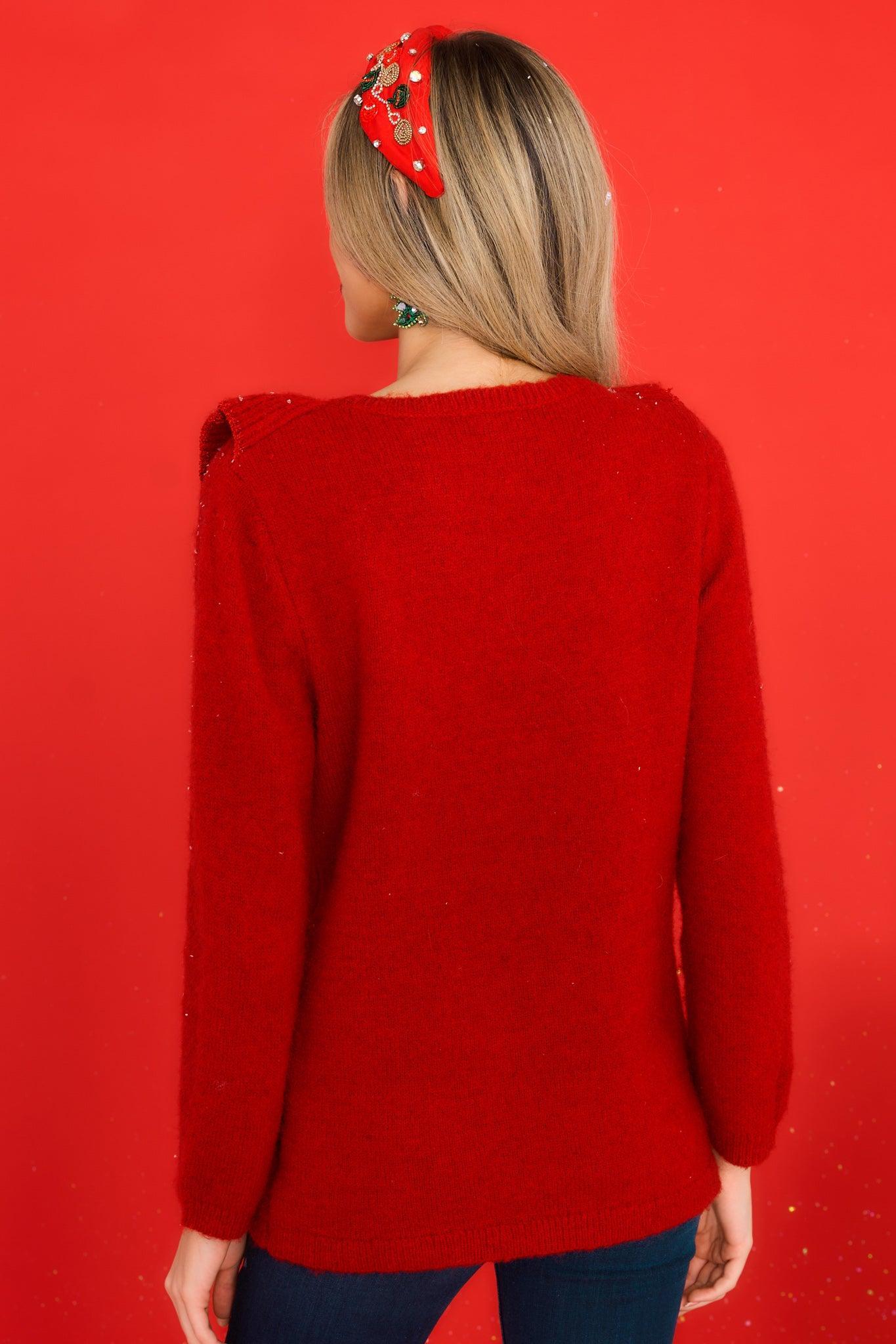 Fire Away Ruby Red Sweater Product Image