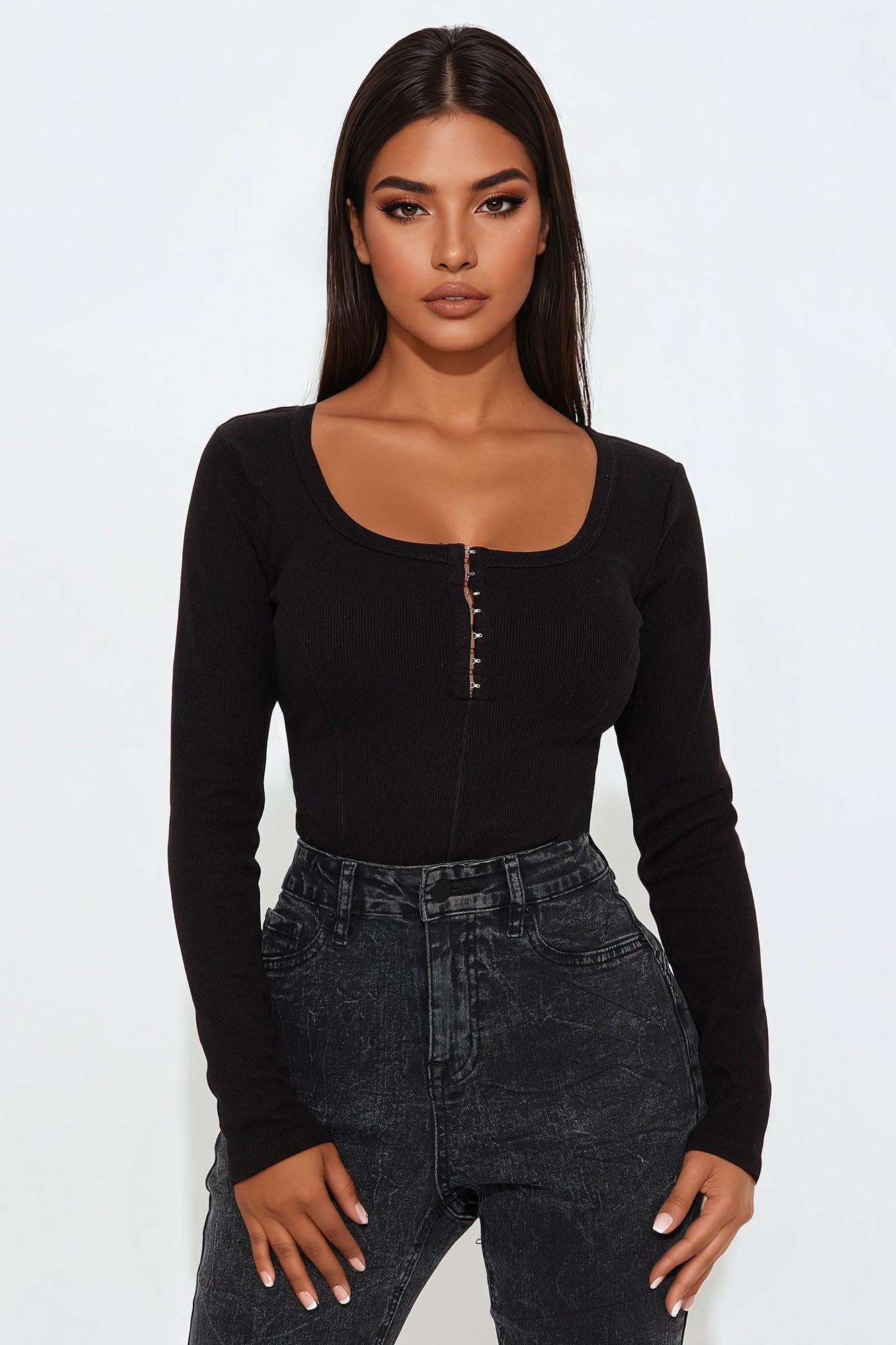 Nikki Long Sleeve Top - Black Product Image