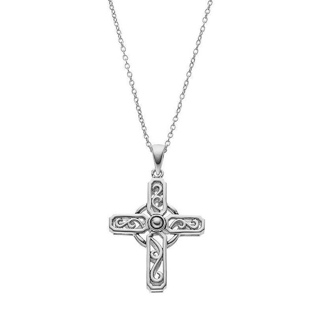 Sentimental Expressions Sterling Silver Prayer Cross Necklace, Womens Grey Product Image