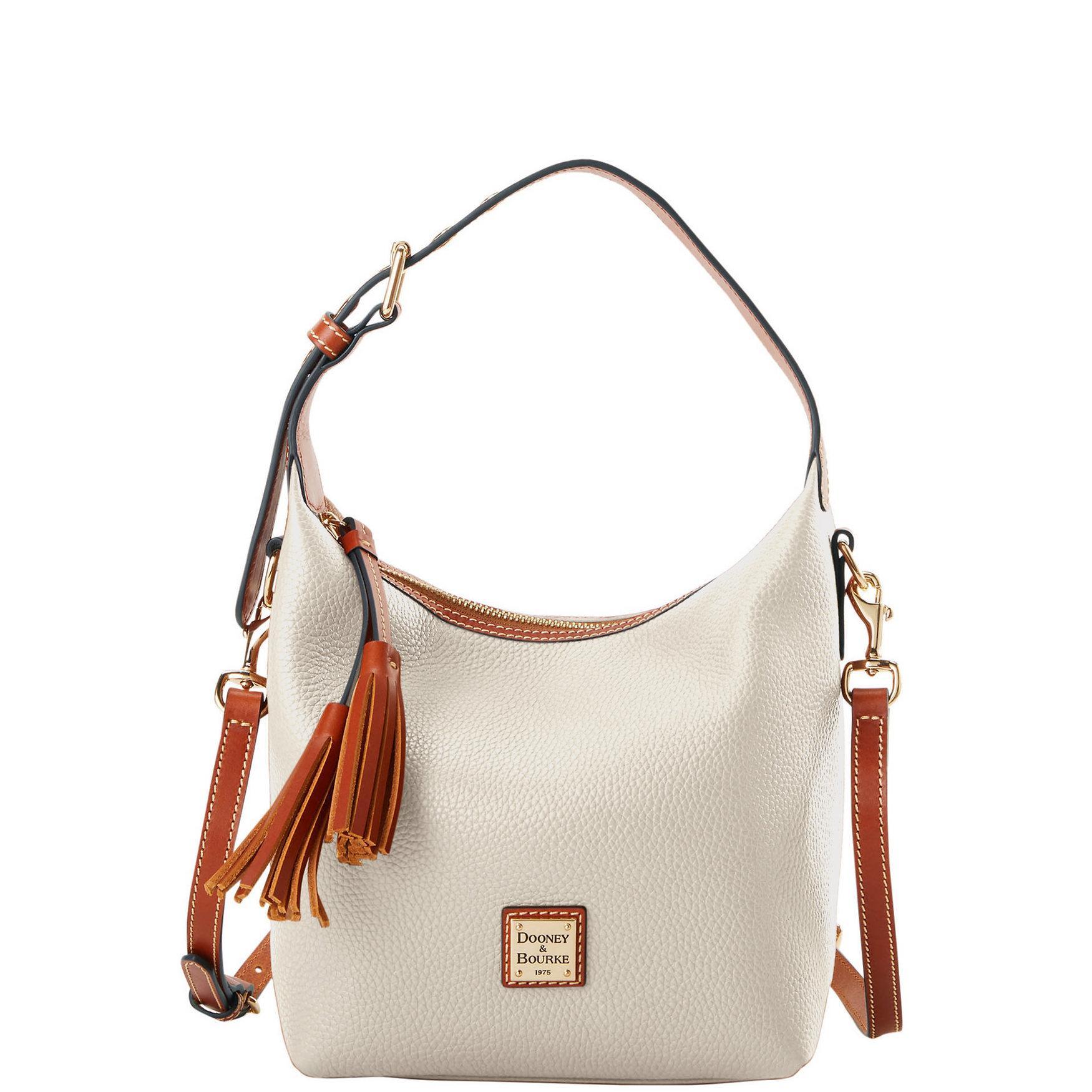 Dooney & Bourke Womens Pebble Grain Paige Crossbody Leather Shoulder Bag in White Product Image