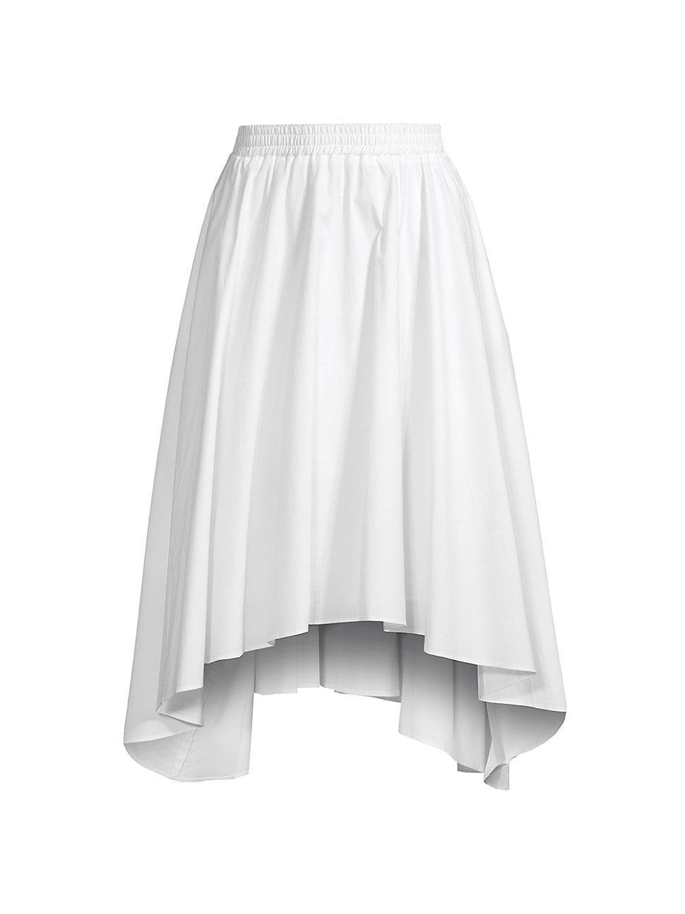 Womens Asymmetric Poplin Midi-Skirt Product Image