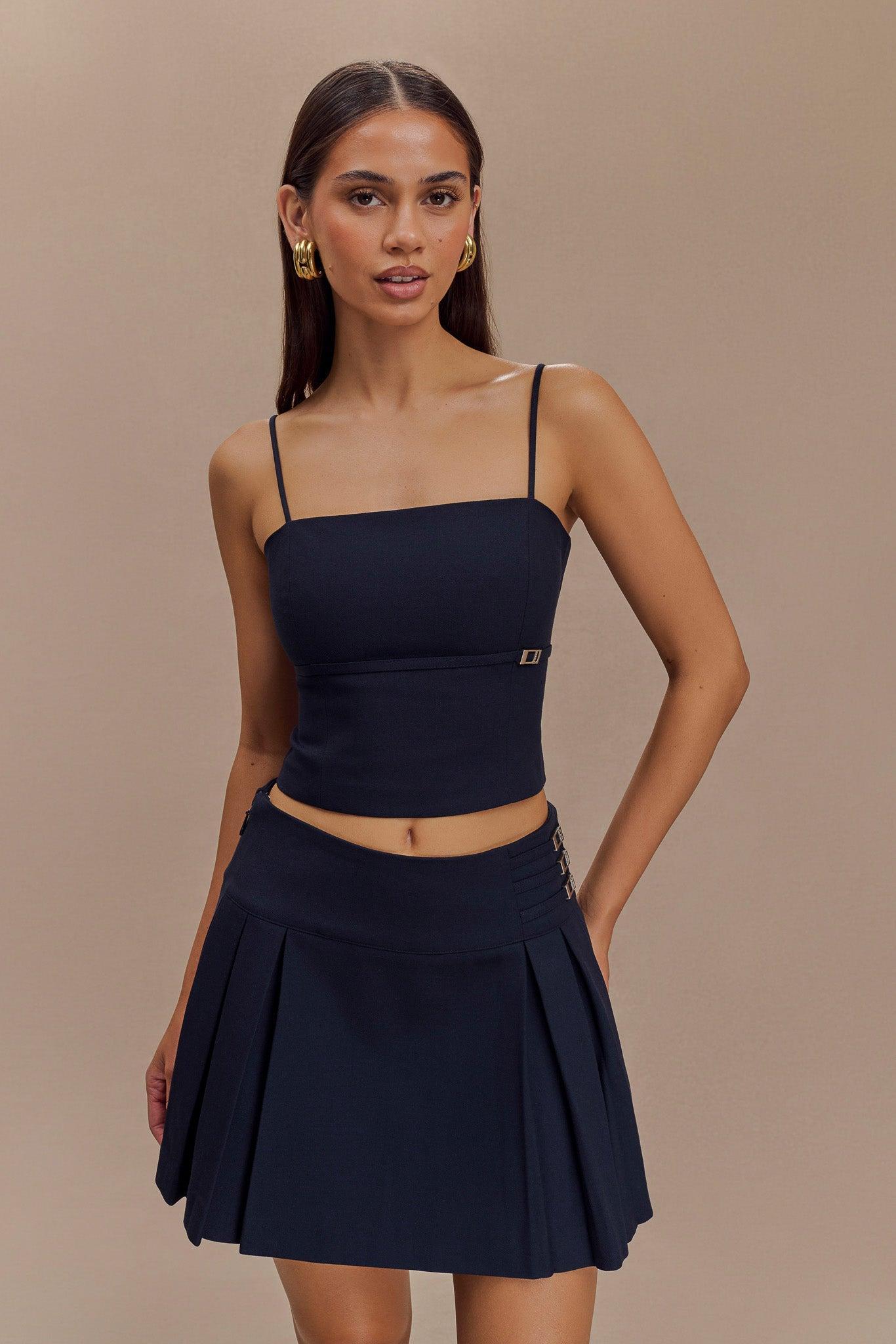 Aberley Crop Top - Dark Navy Product Image