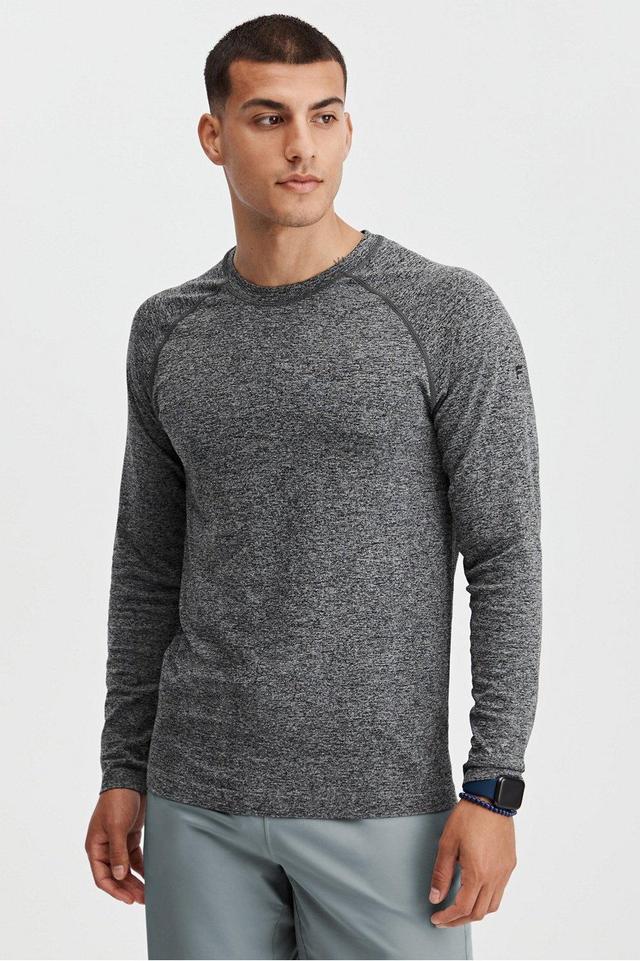 Fabletics Men The Training Day Long Sleeve Tee male Dark Grey Htr Size XXL Product Image