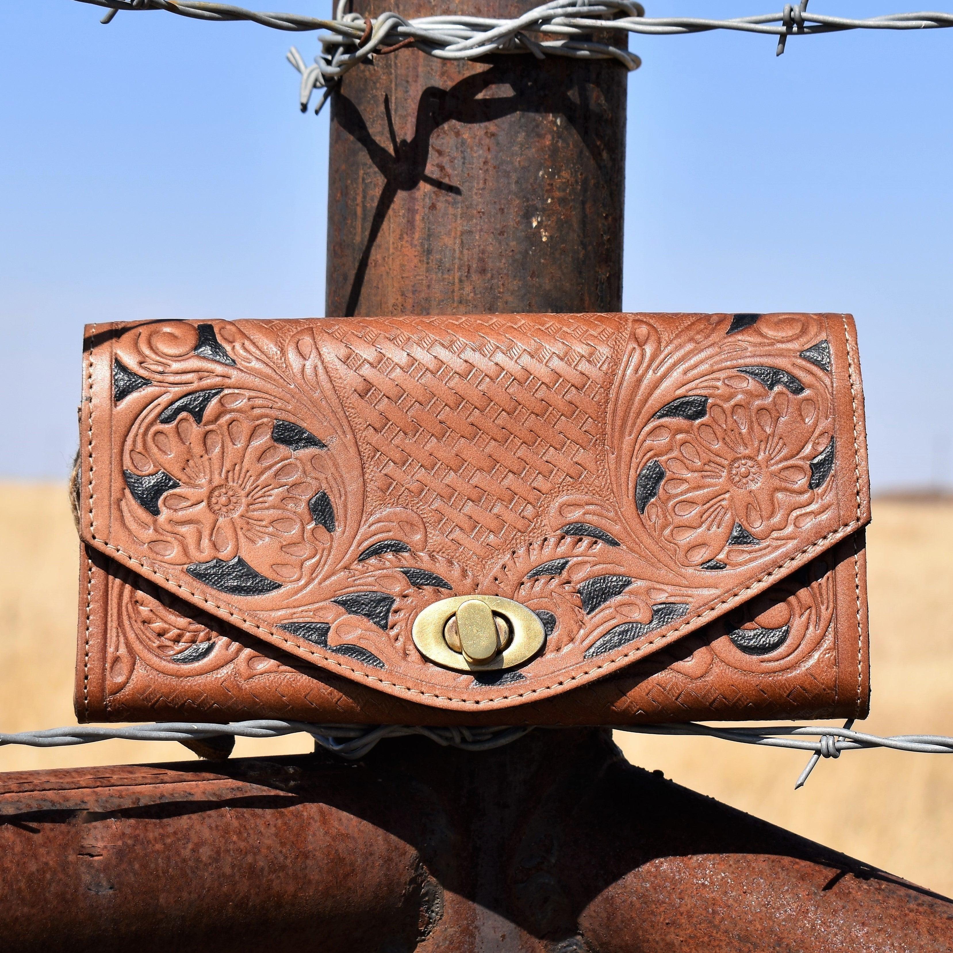 Amity Embossed Leather Wallet Product Image