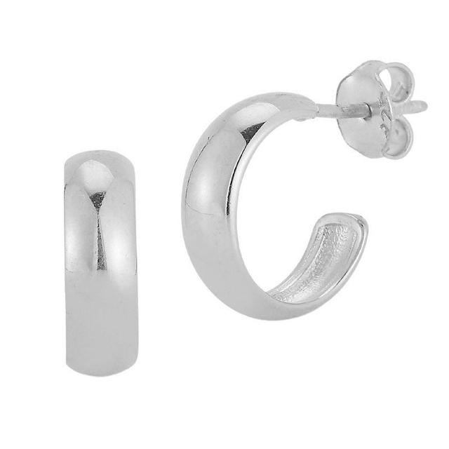 Sunkissed Sterling Polished Huggie Hoop Earrings, Womens, Silver Tone Product Image