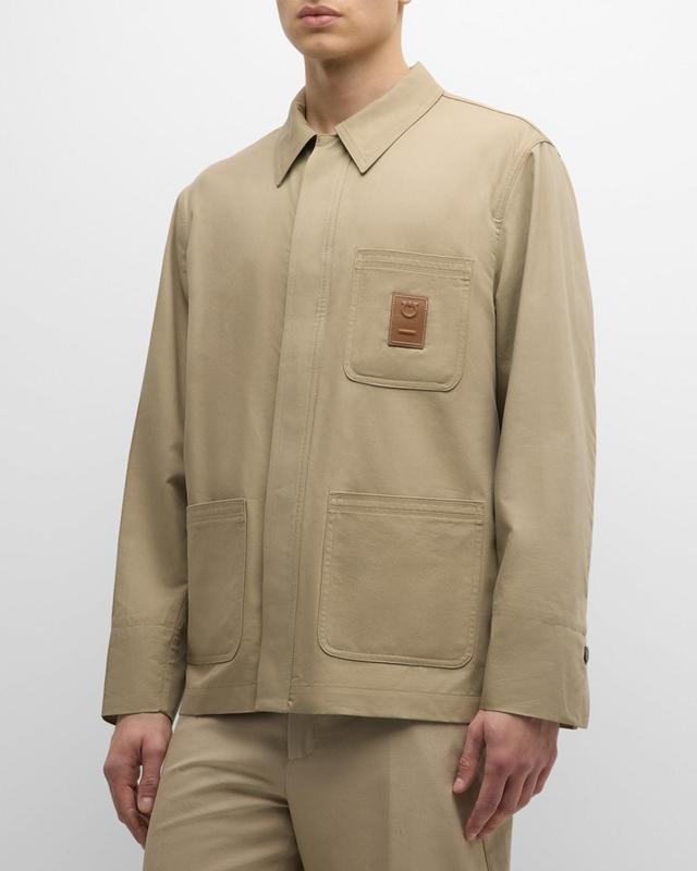 Mens Twill Overshirt with Patch Pockets Product Image