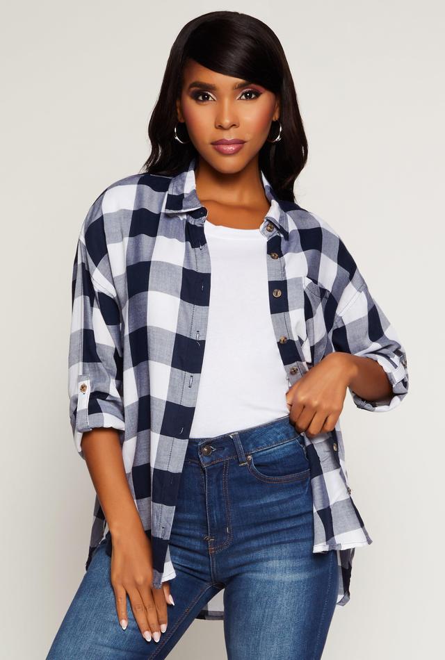 Womens Buffalo Plaid Tunic Shirt Product Image