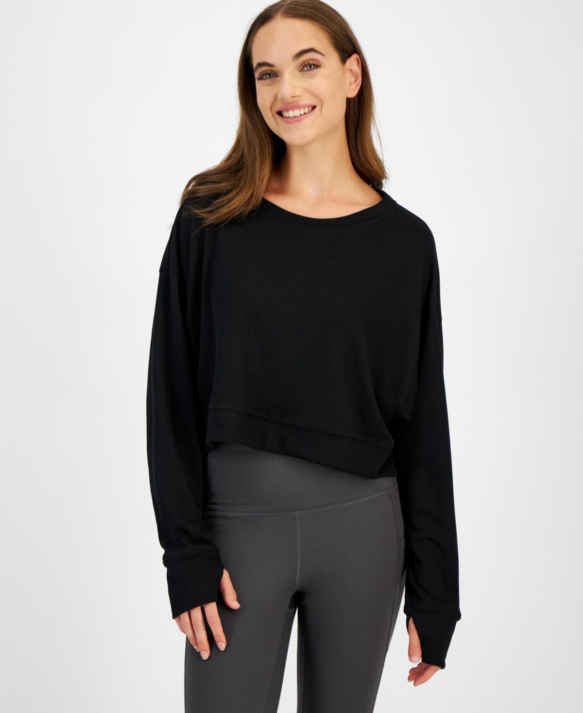 Id Ideology Womens Waffle-Knit Drop-Shoulder Top, Created for Macys product image