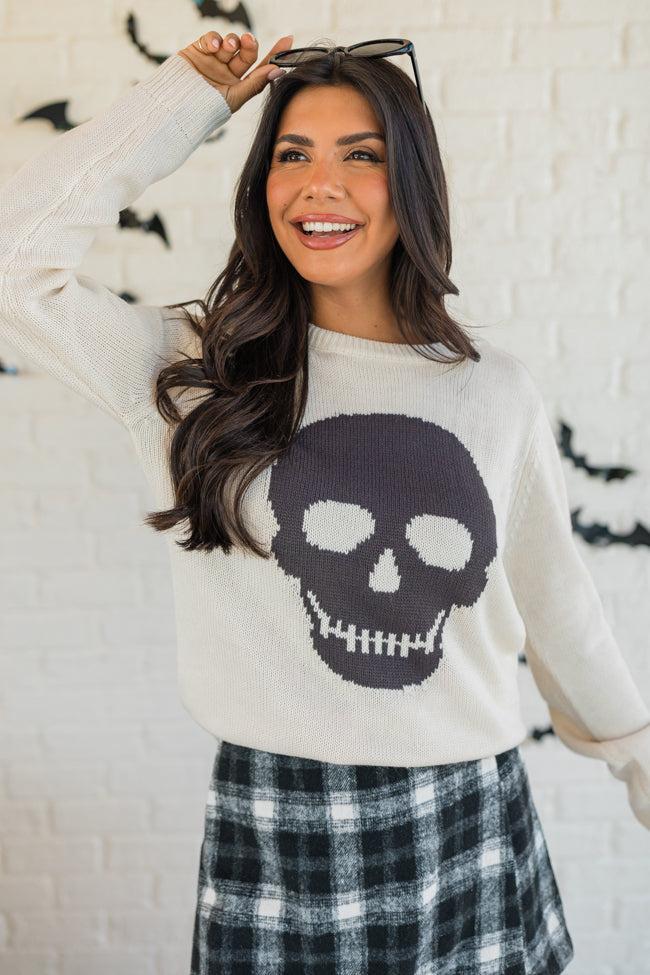 Bad To The Bone Stone Skull Sweater FINAL SALE Product Image