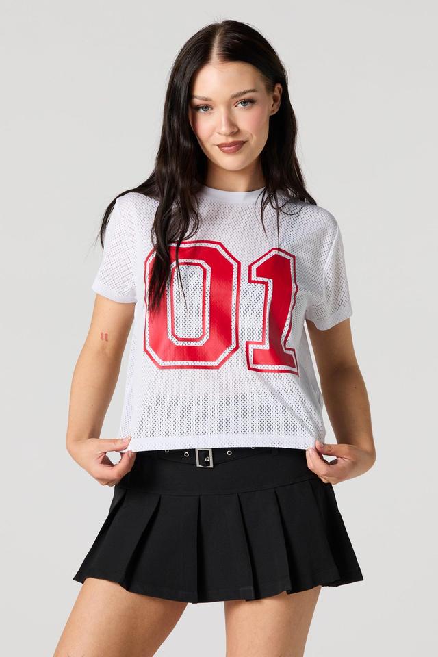 01 Graphic Mesh Cropped T-Shirt Female Product Image