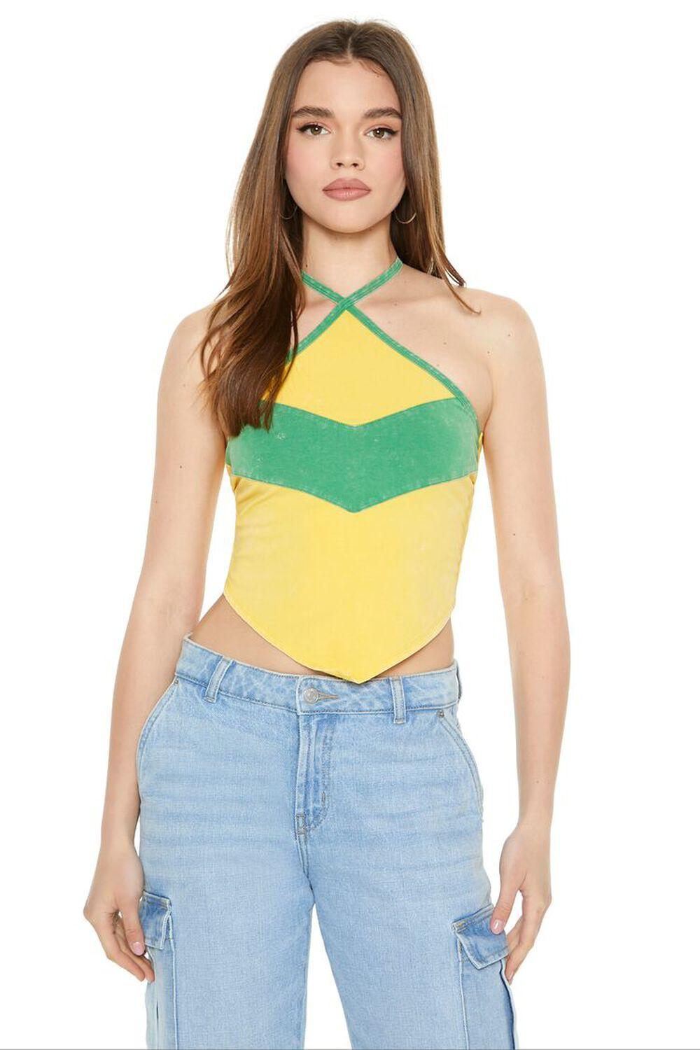 Colorblock Halter Crop Top | Forever 21 Product Image