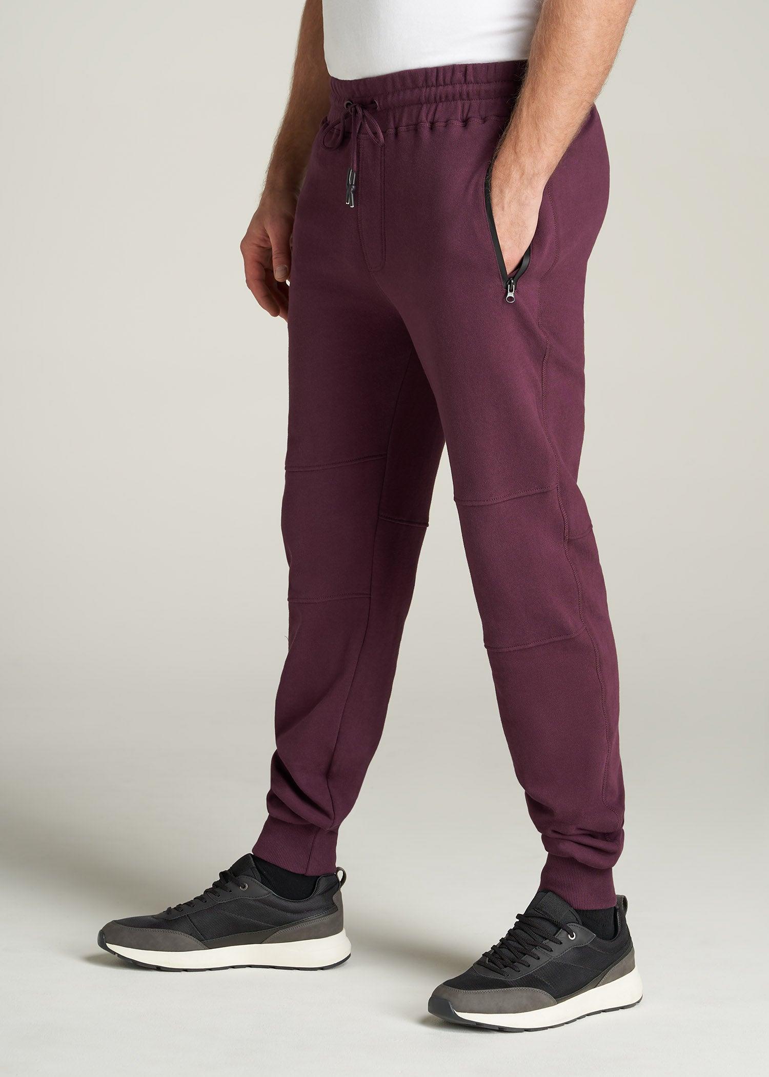 Wearever French Terry Men's Tall Joggers in Maroon Product Image