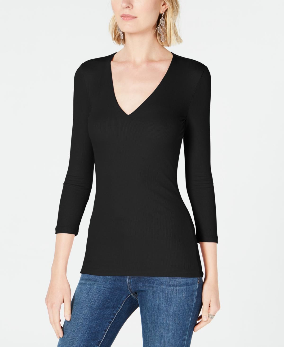 I.n.c. International Concepts Womens Ribbed Top, Created for Macys Product Image