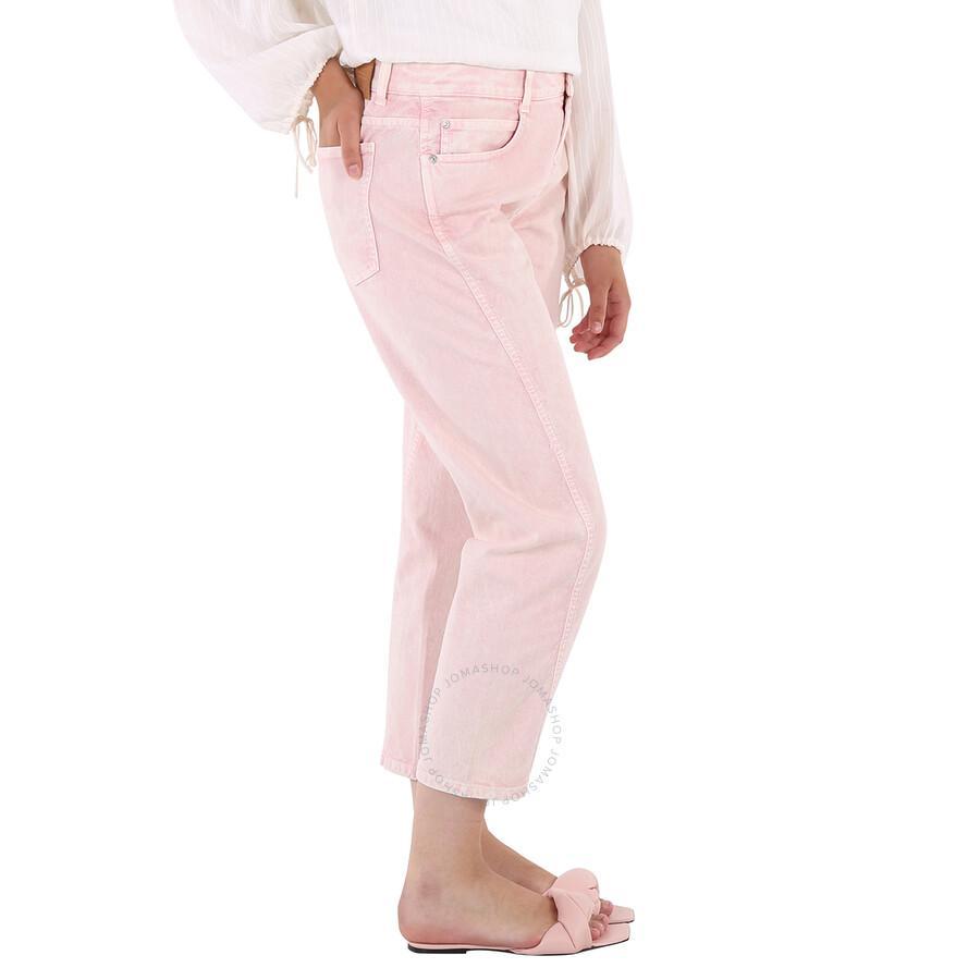 Ladies Twisted Seam Jeans In Pink Product Image