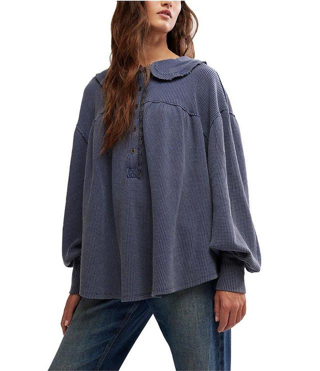 Free People We The Free Queen Of Hearts Peter Pan Collar Neck Long Sleeve Thermal Top Product Image