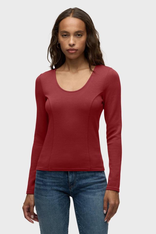 Long Sleeve Scoop Neck Top Female Product Image