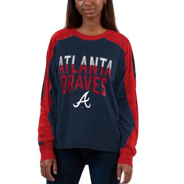 Womens G-III 4Her by Carl Banks /Red Atlanta Braves Smash Raglan Long Sleeve T-Shirt Blue Product Image