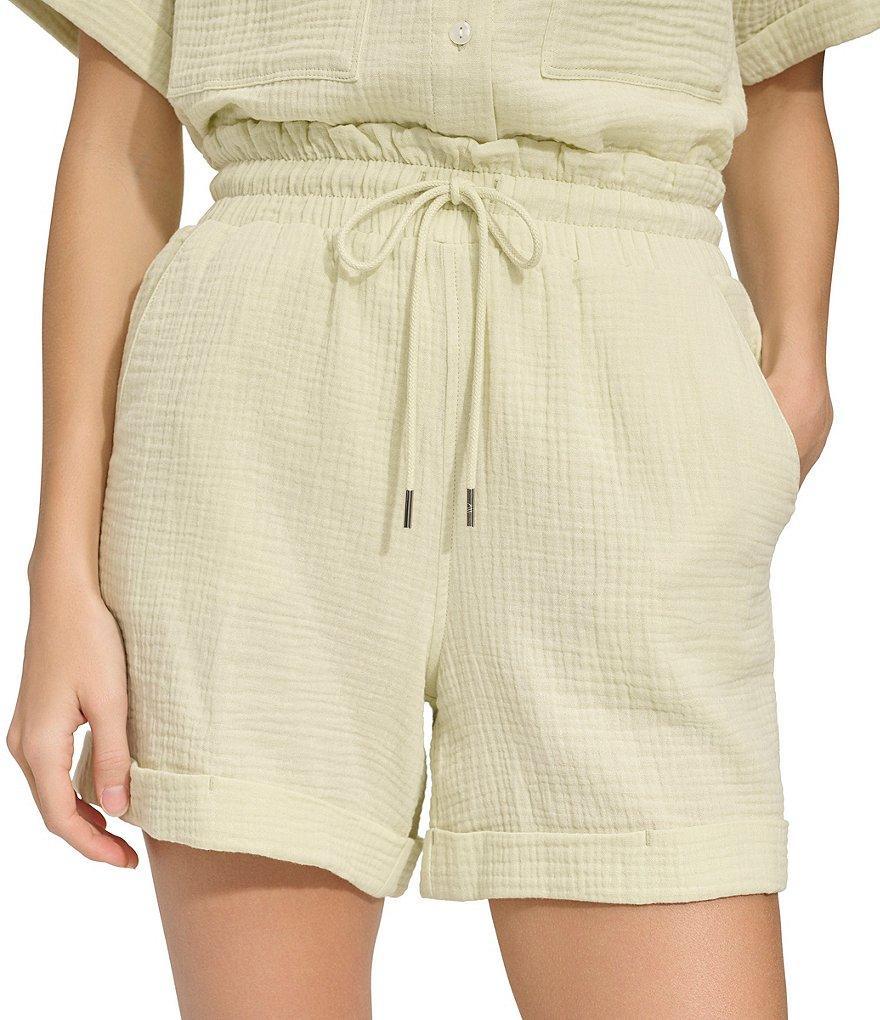 Andrew Marc Sport Gauzy Woven Roll Cuff Shorts Product Image