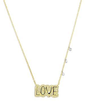 Womens LovePlate 14K Yellow Gold & 0.35 TCW Diamond Necklace Product Image