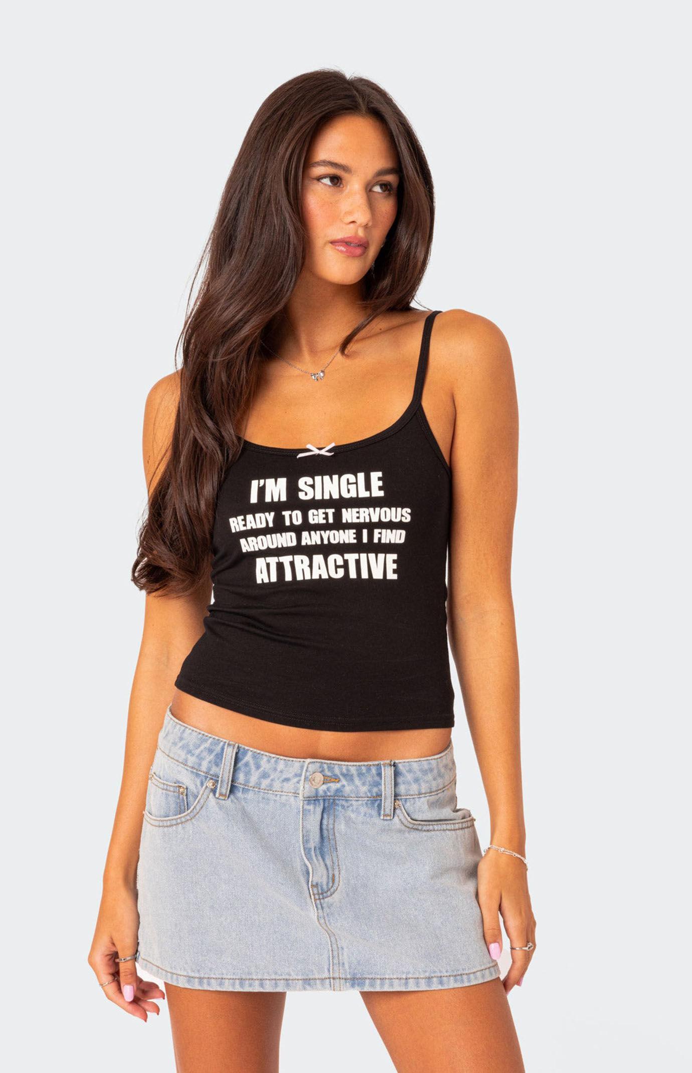 Edikted Women's I'm Single Tank Top Product Image