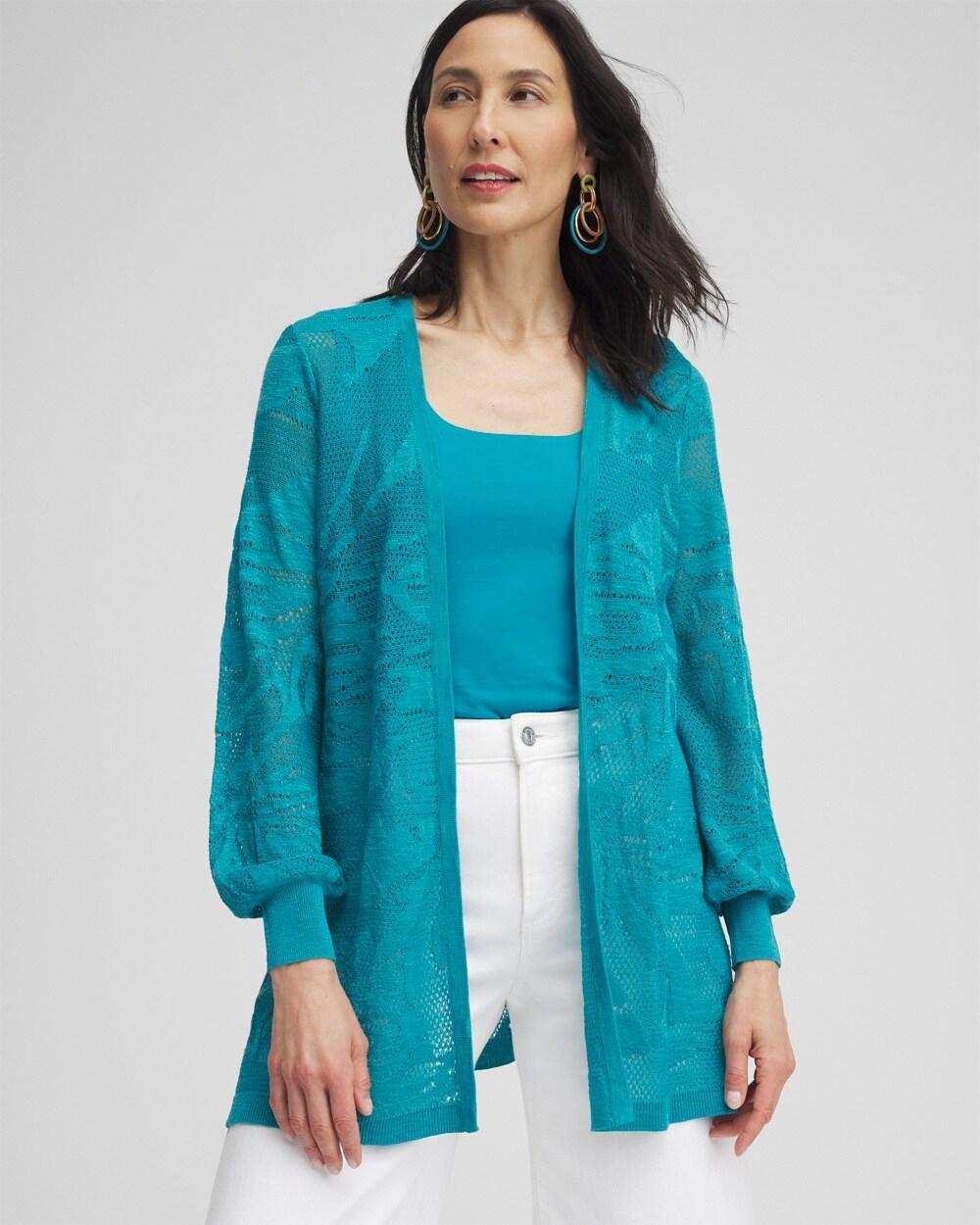 Women's Pointelle Palms Cardigan Sweater product image