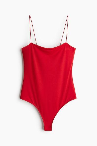 Thong Bodysuit with Narrow Shoulder Straps Product Image