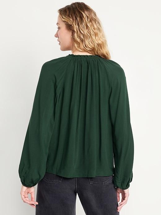 Split-Neck Seersucker Top Product Image