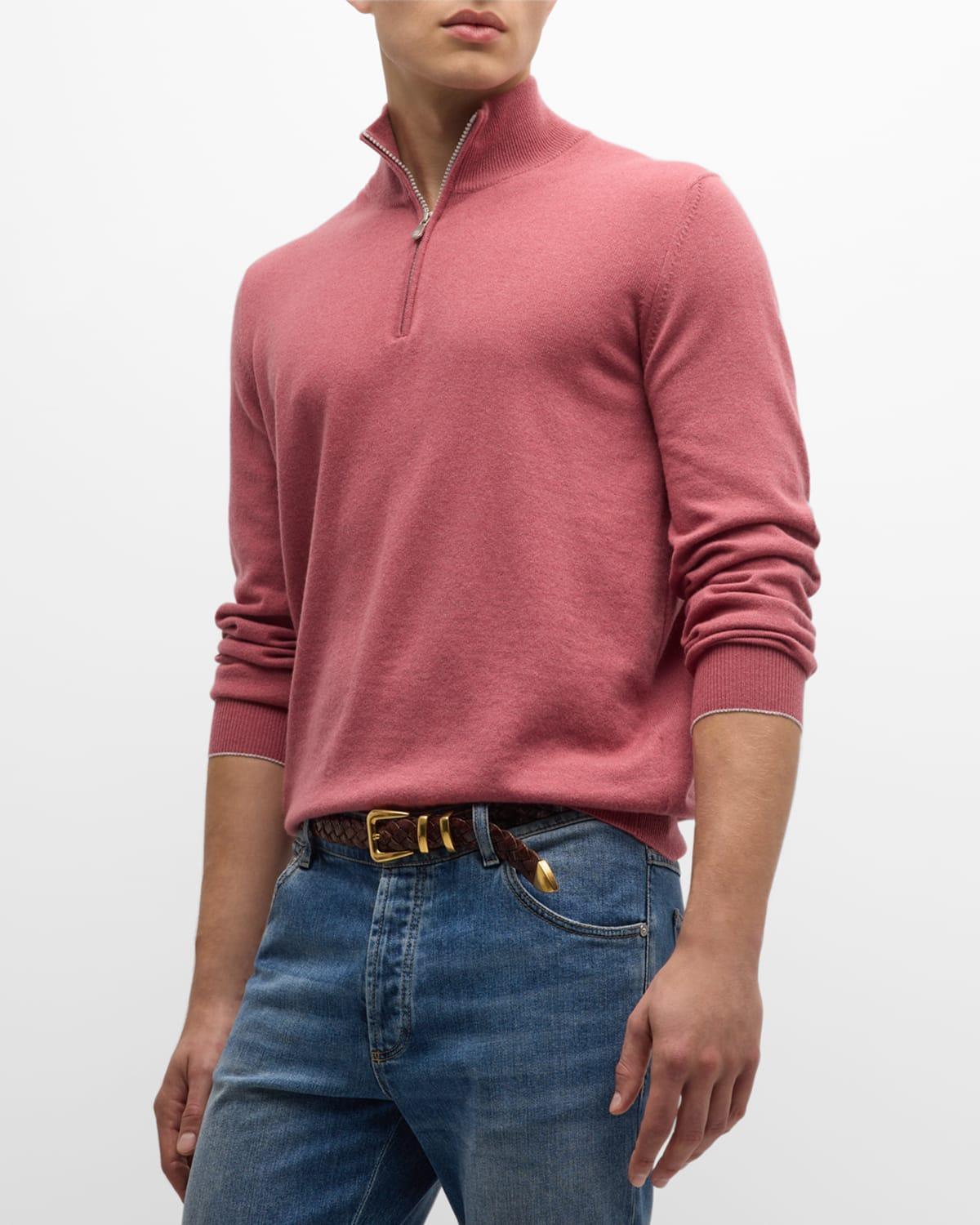 Mens Cashmere Quarter-Zip Sweater Product Image