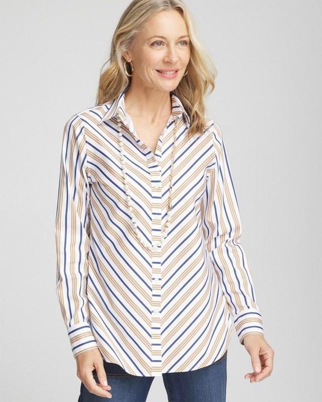 Women's No Iron Camel Stripe Shirt Product Image