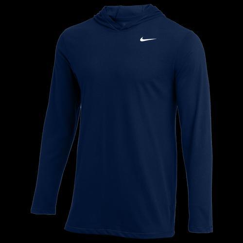 NIKE Mens  Team L/s Hoodie T-shirt In Dark Grey Heather/black Product Image