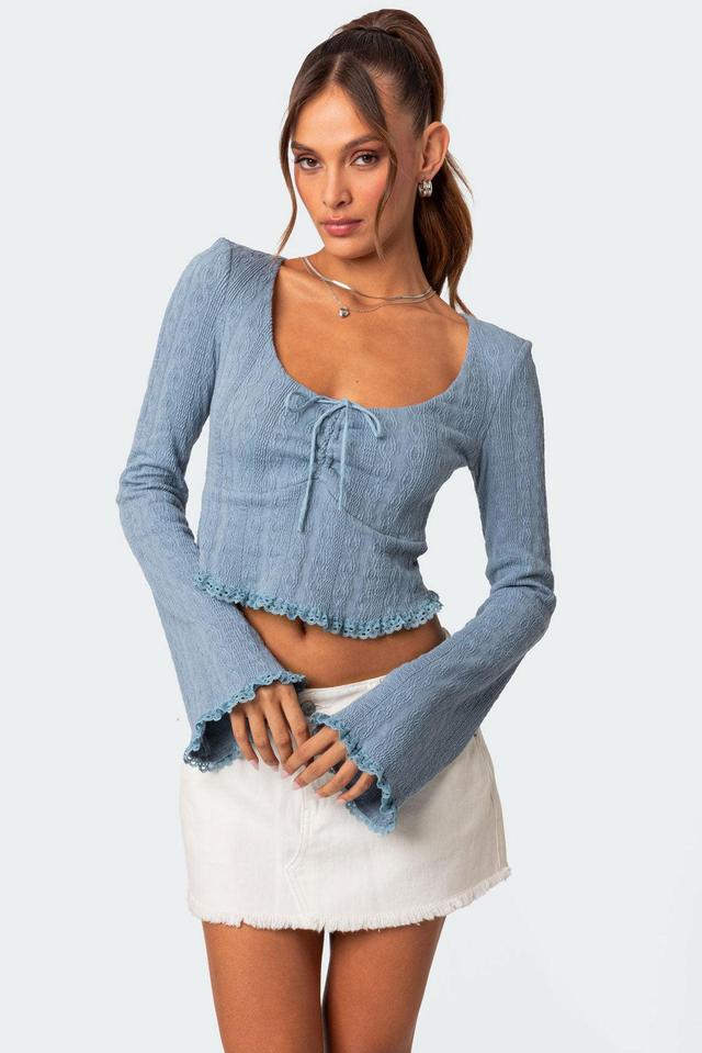 Lacey Long Sleeve Knit Top Product Image