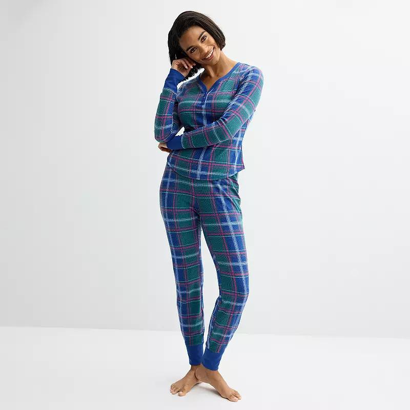 Womens Sonoma Goods For Life 2-pc. Thermal Pajama Top & Pajama Bottoms Set Product Image