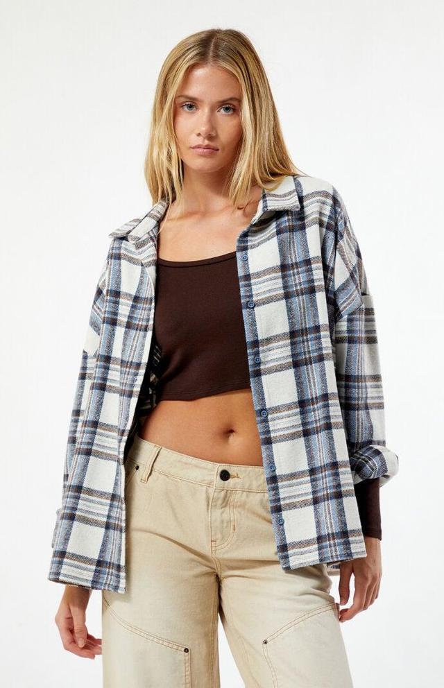 Women's Oversized Boyfriend Flannel Shirt Product Image