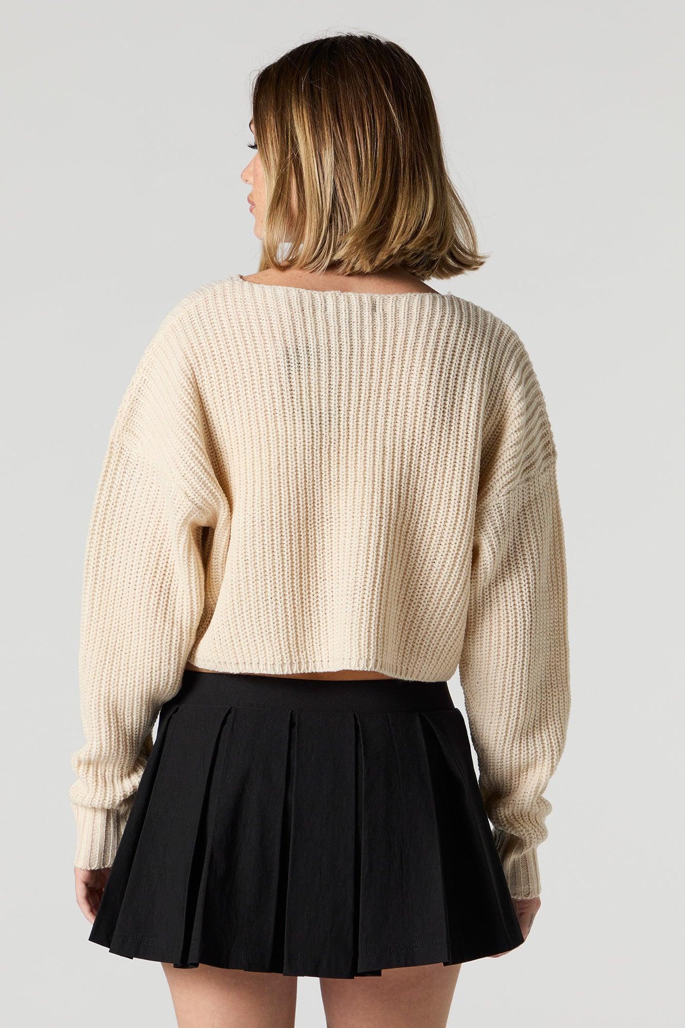 Ribbed Knit Skimmer Sweater Female Product Image