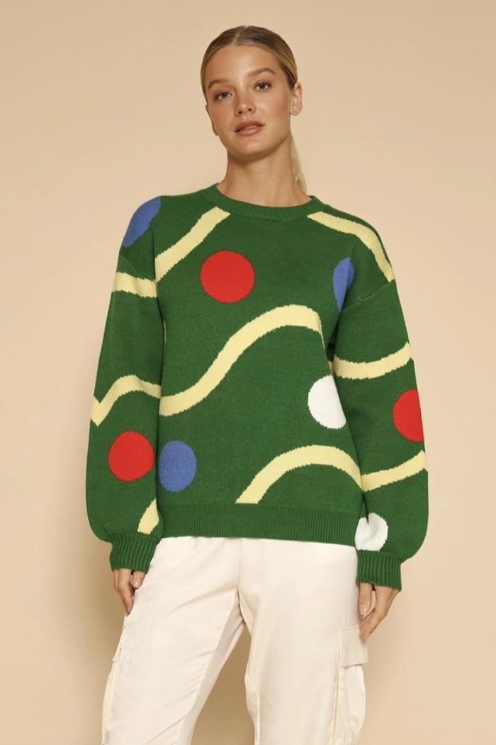 Christmas Tree Ornament Knit Sweater Product Image