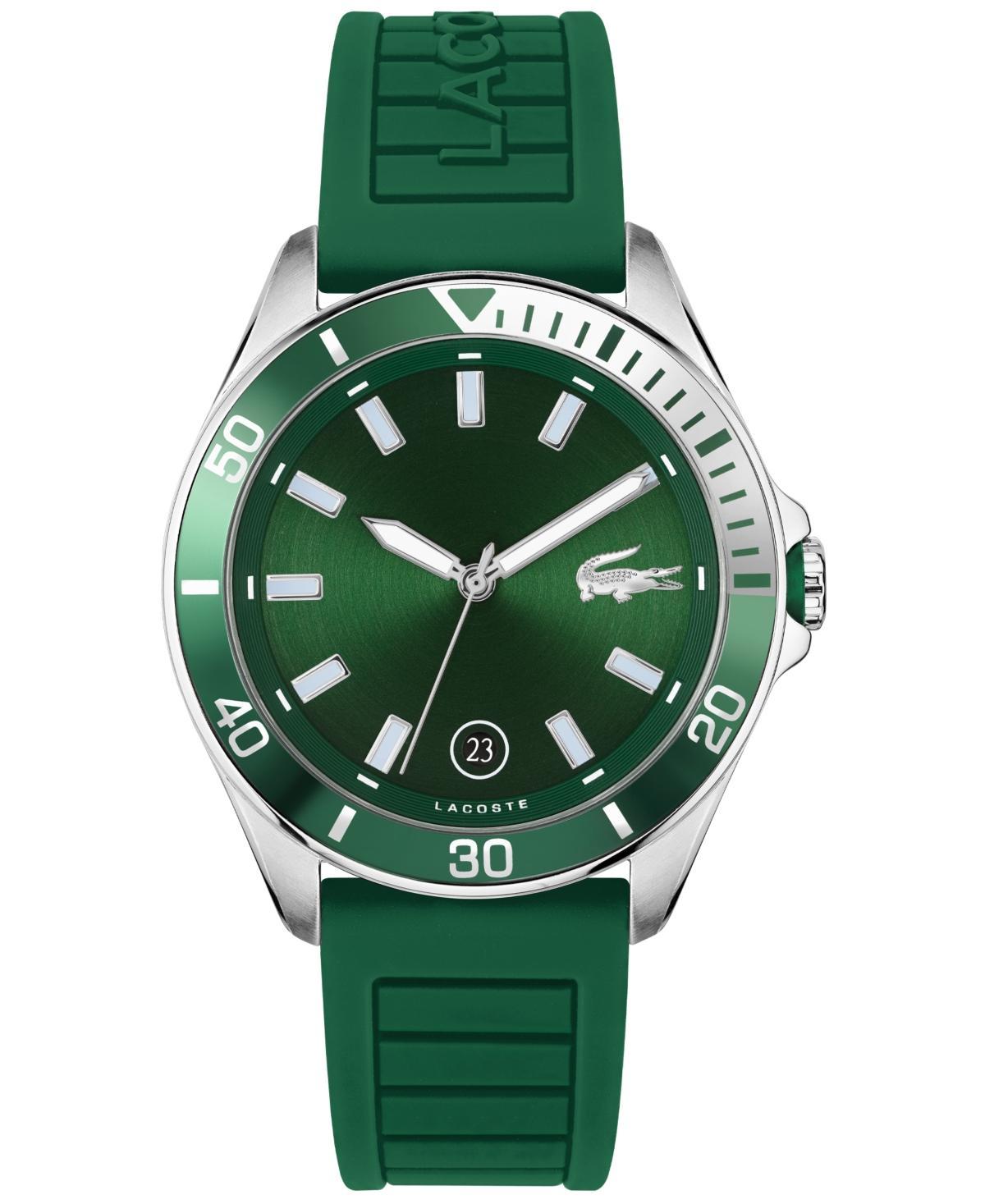 Lacoste Mens Tiebreaker Quartz Analog Green Silicone Strap Watch Product Image