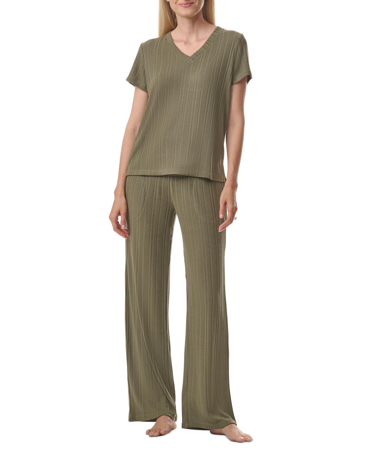 Tommy Hilfiger Womens 2-Pc. Short-Sleeve Ribbed Pajamas Set Product Image